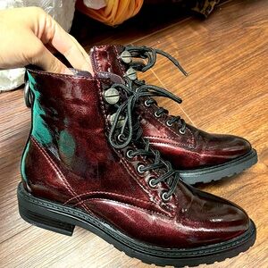 Cranberry Patton Combat Boots